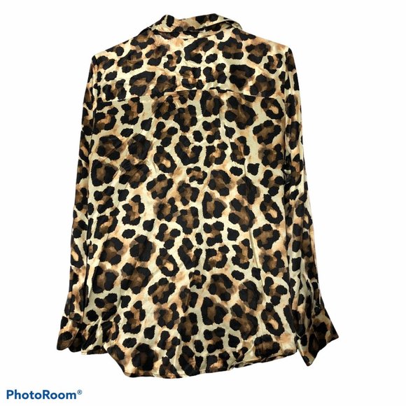 Topshop Leopard Print Button Down Shirt - Picture 5 of 7